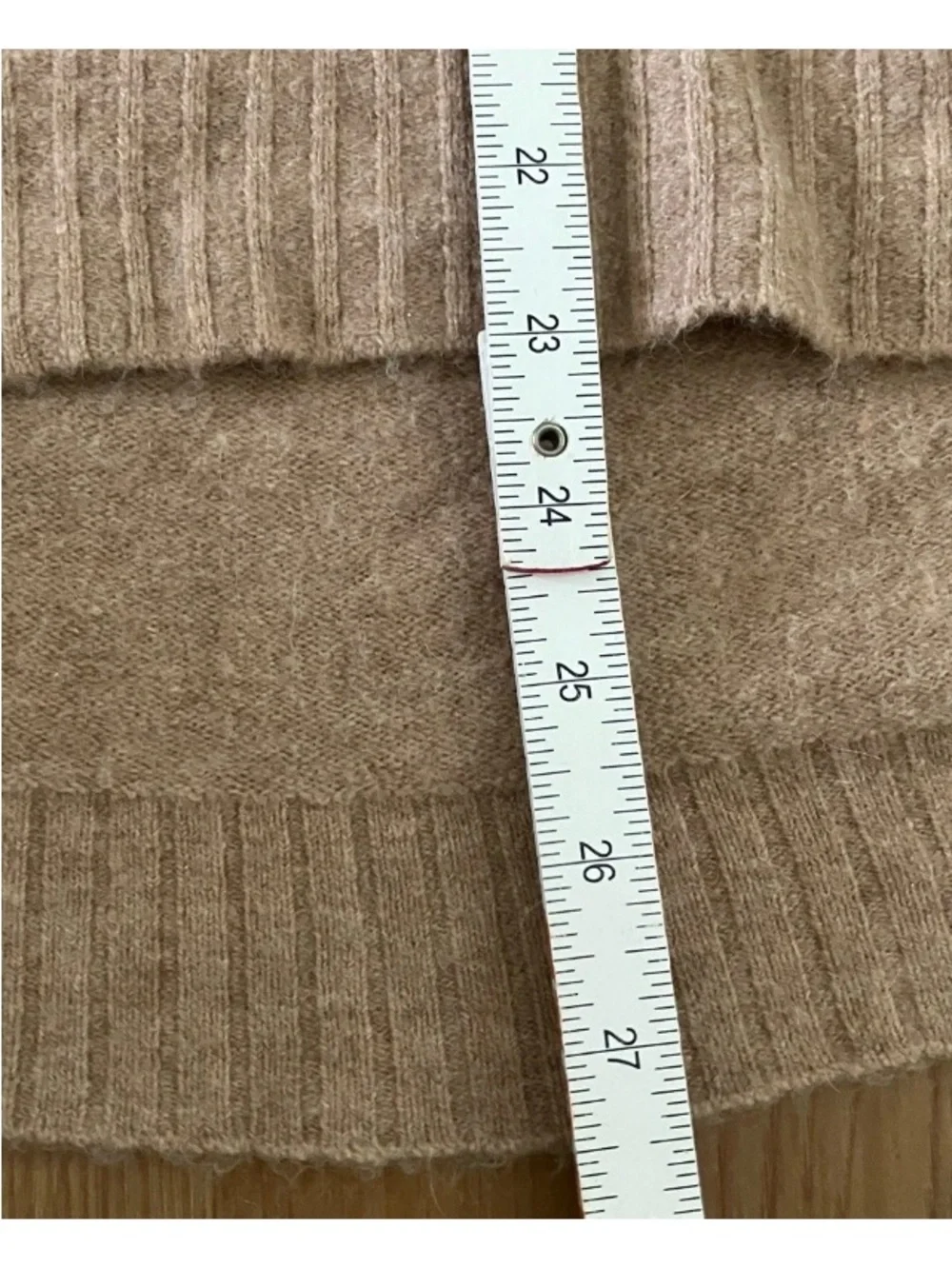 J. Crew Turtleneck Cozy Super Soft Yarn Sz. M Camel High Low Sweater Wool Blend.